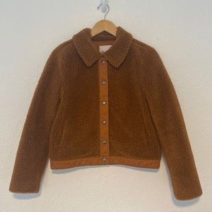 Madewell Sherpa Portland Jacket - Medium - Golden Pecan